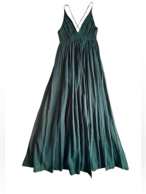Free People Maxi Dress - Teal V-Neck - Spaghetti straps and crisscross back